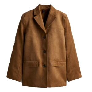 H&M BROWN FAUX SUEDE BLAZER
